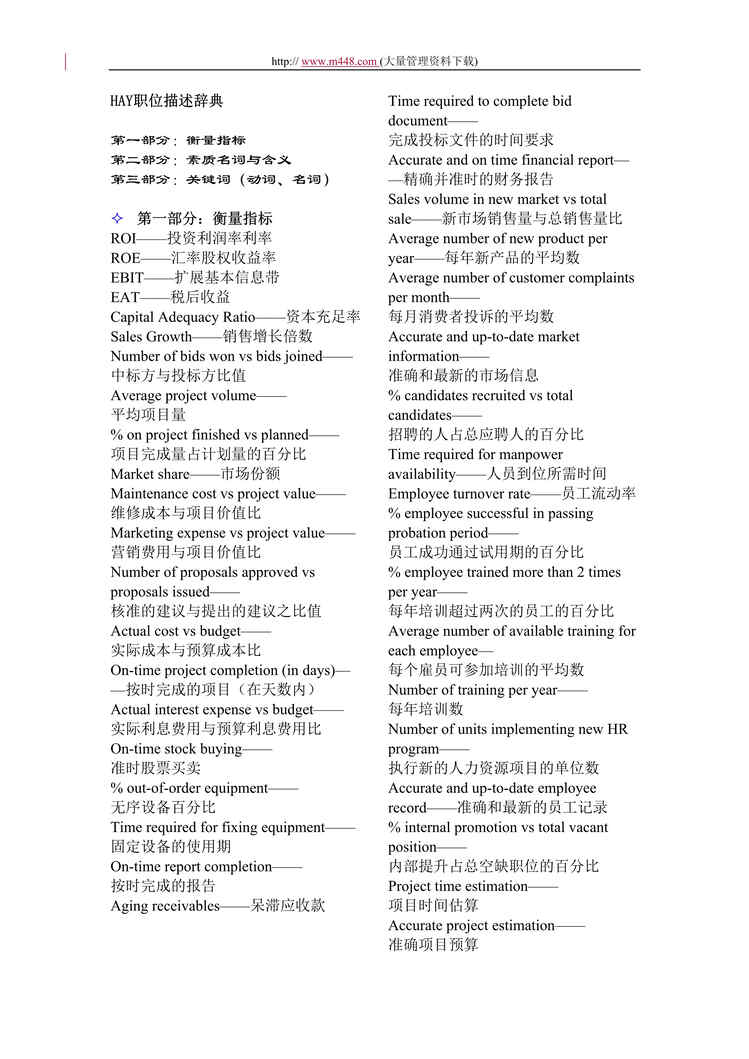 “HAY职位描述辞典(doc 8).rar”第1页图片