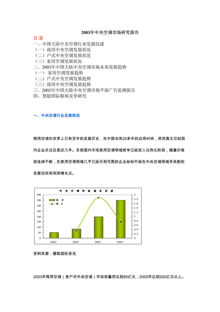 “欧亿·体育（中国）有限公司报告-2003年中央空调市场研究报告(doc 23).rar”第1页图片