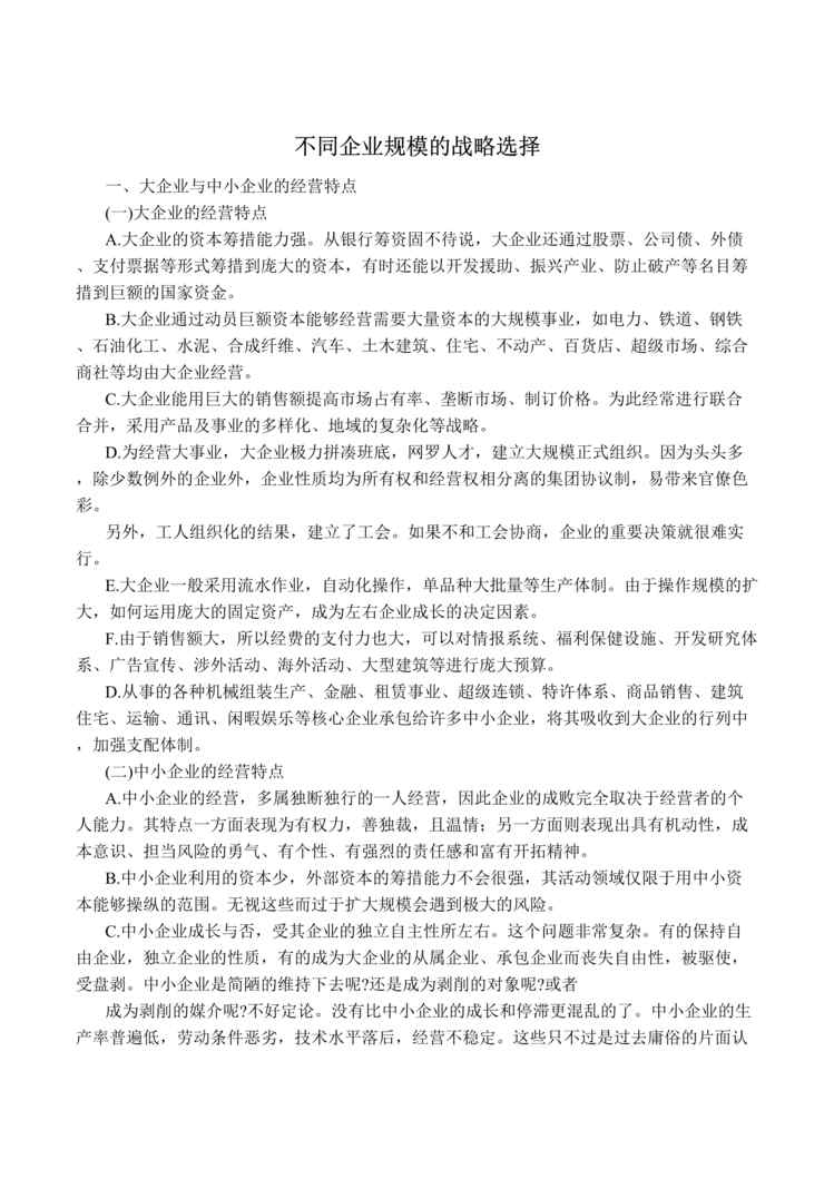 “不同企业规模的战略选择(doc 41).rar”第1页图片