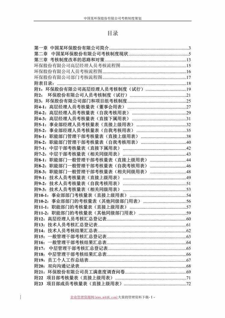 “环保股份有限公司考核制度策划（doc　78）.rar”第1页图片