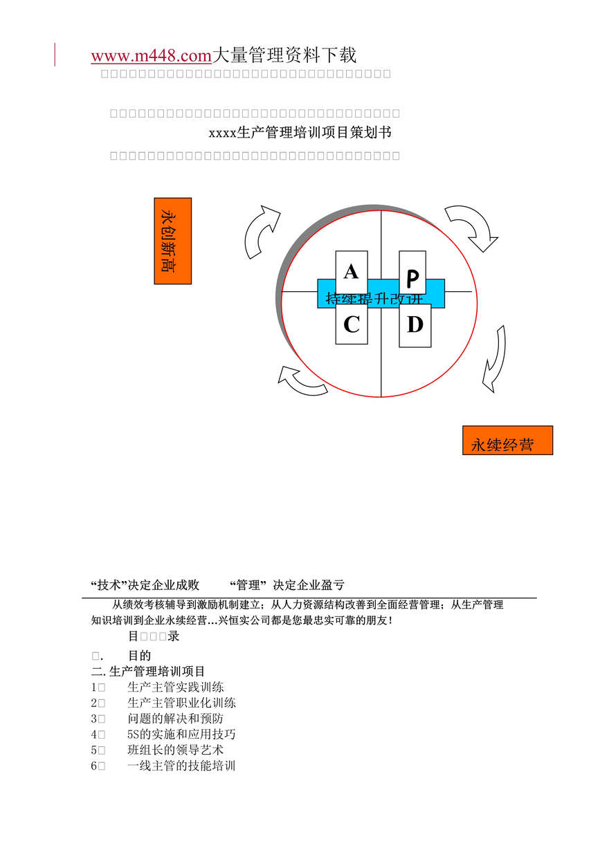 “生产管理培训项目策划书(DOC 14).doc”第1页图片