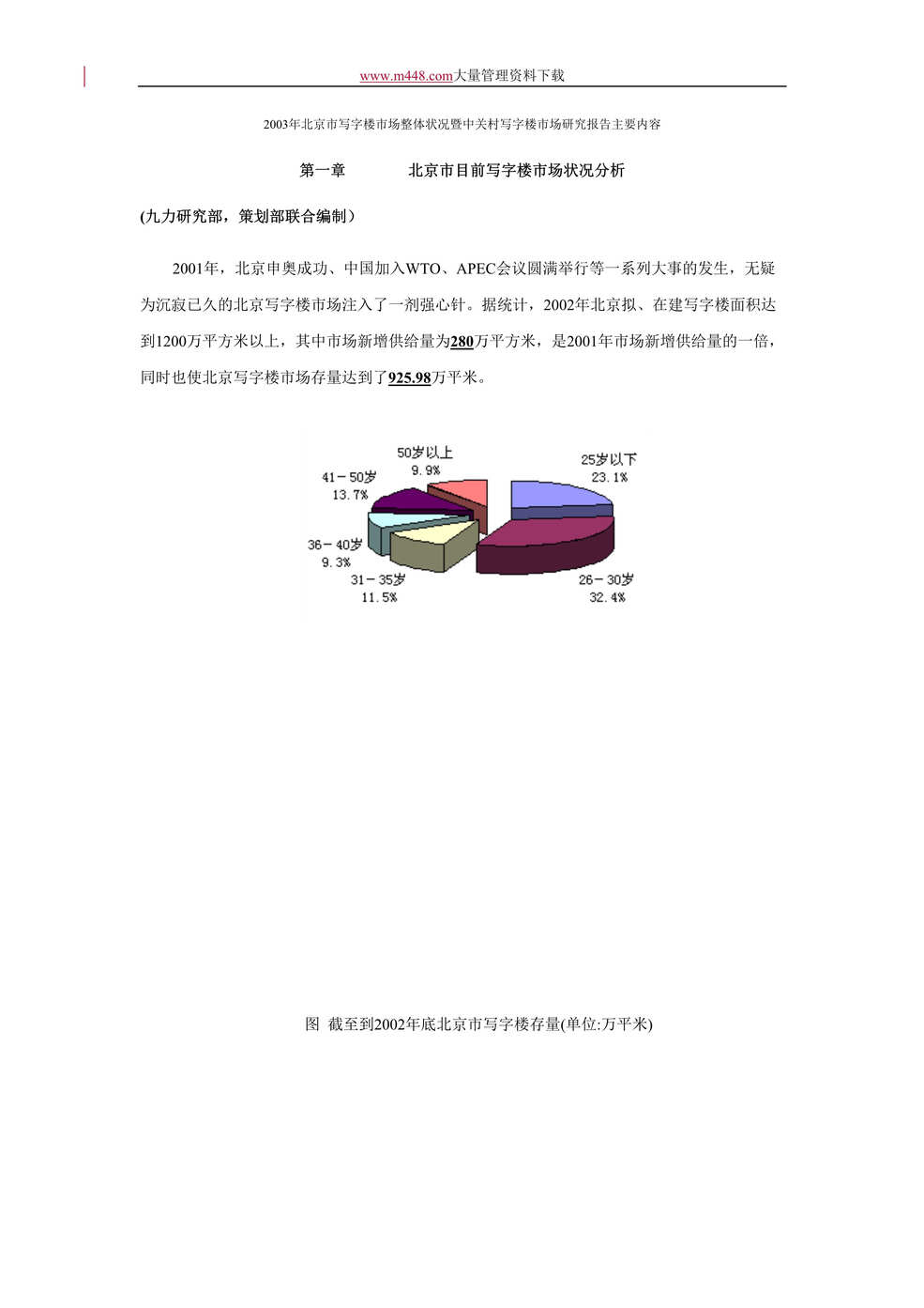 “2003年北京市写字楼市场整体状况(doc 15).rar”第1页图片