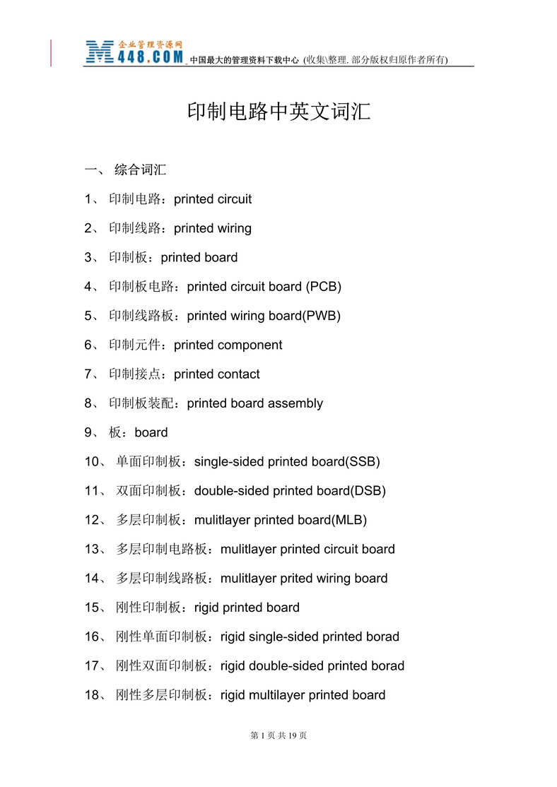 “印制电路中英文词汇（doc 22).rar”第1页图片