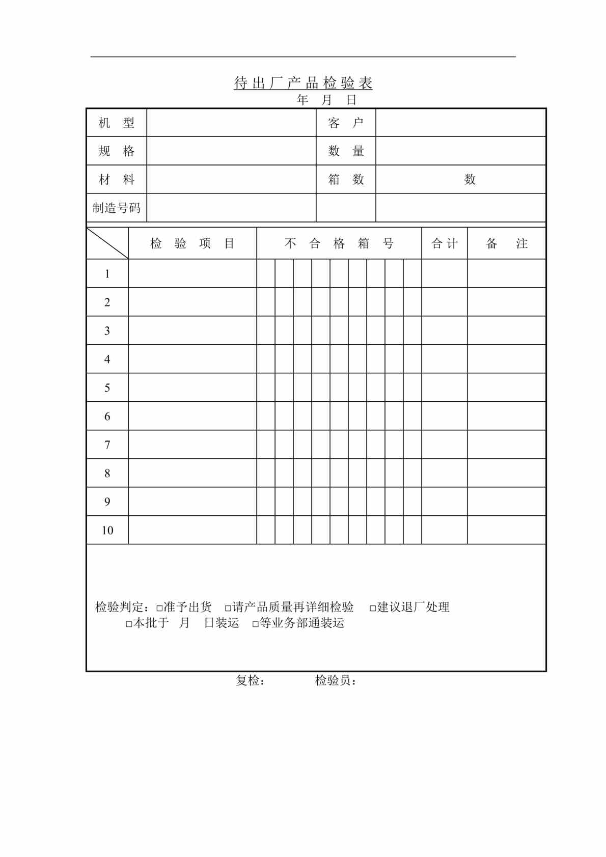 “管理表格-成品检验（多个DOC）.rar”第1页图片