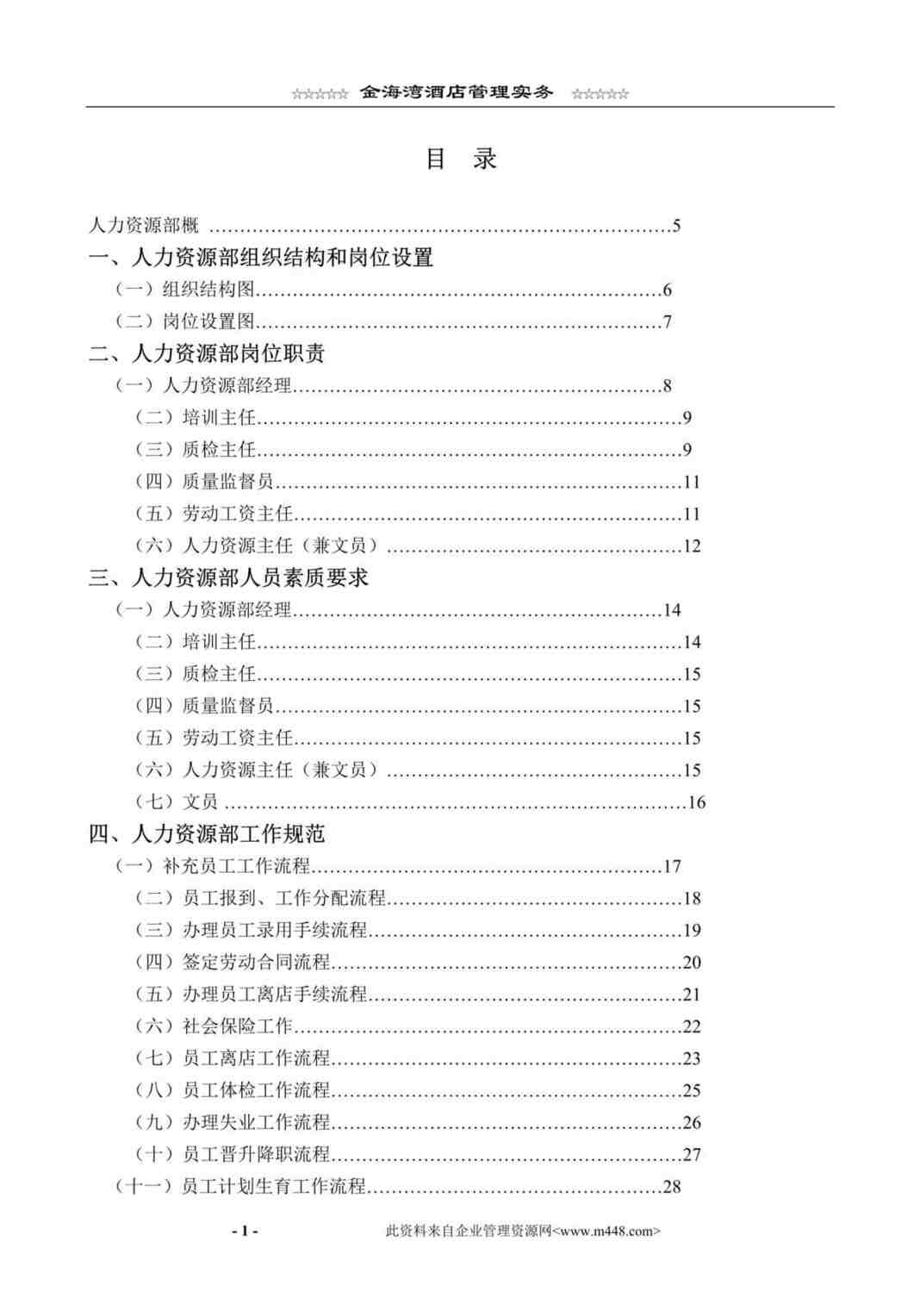 “金x湾大酒店人力资源部管理实务欧亿·体育（中国）有限公司大全-2(doc　131).doc”第1页图片