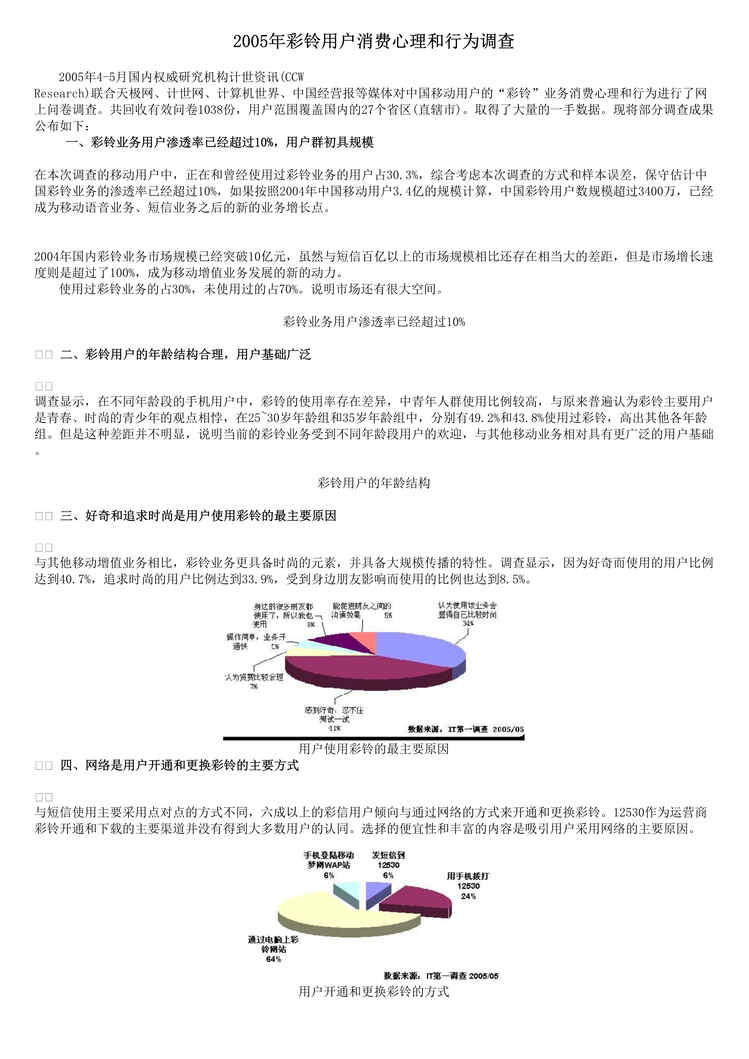 “05年彩铃用户心理调查(doc　4).doc”第1页图片