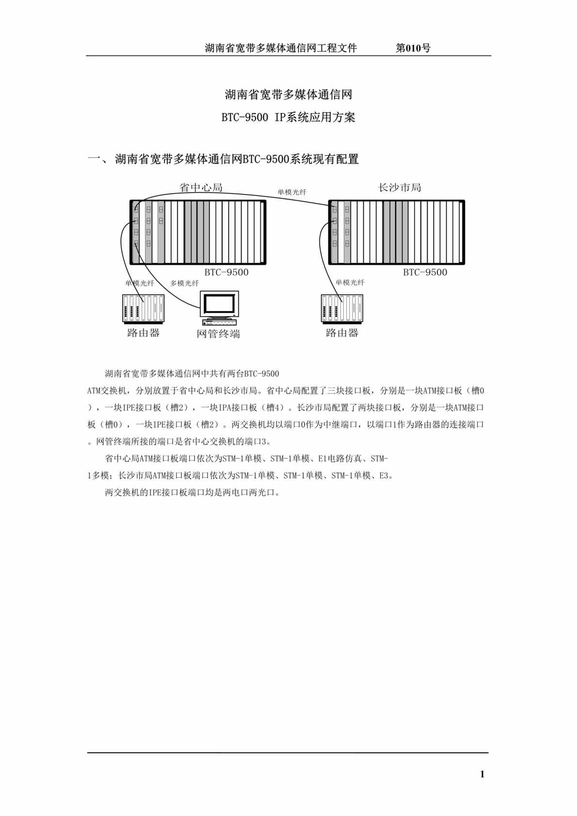 “湖湖南省宽带多媒体通信网系统应用方案(doc).doc”第1页图片