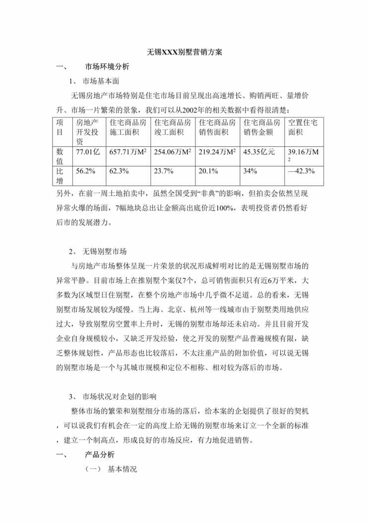 “无锡市房地产-xxx别墅营销方案(doc 10).rar”第1页图片