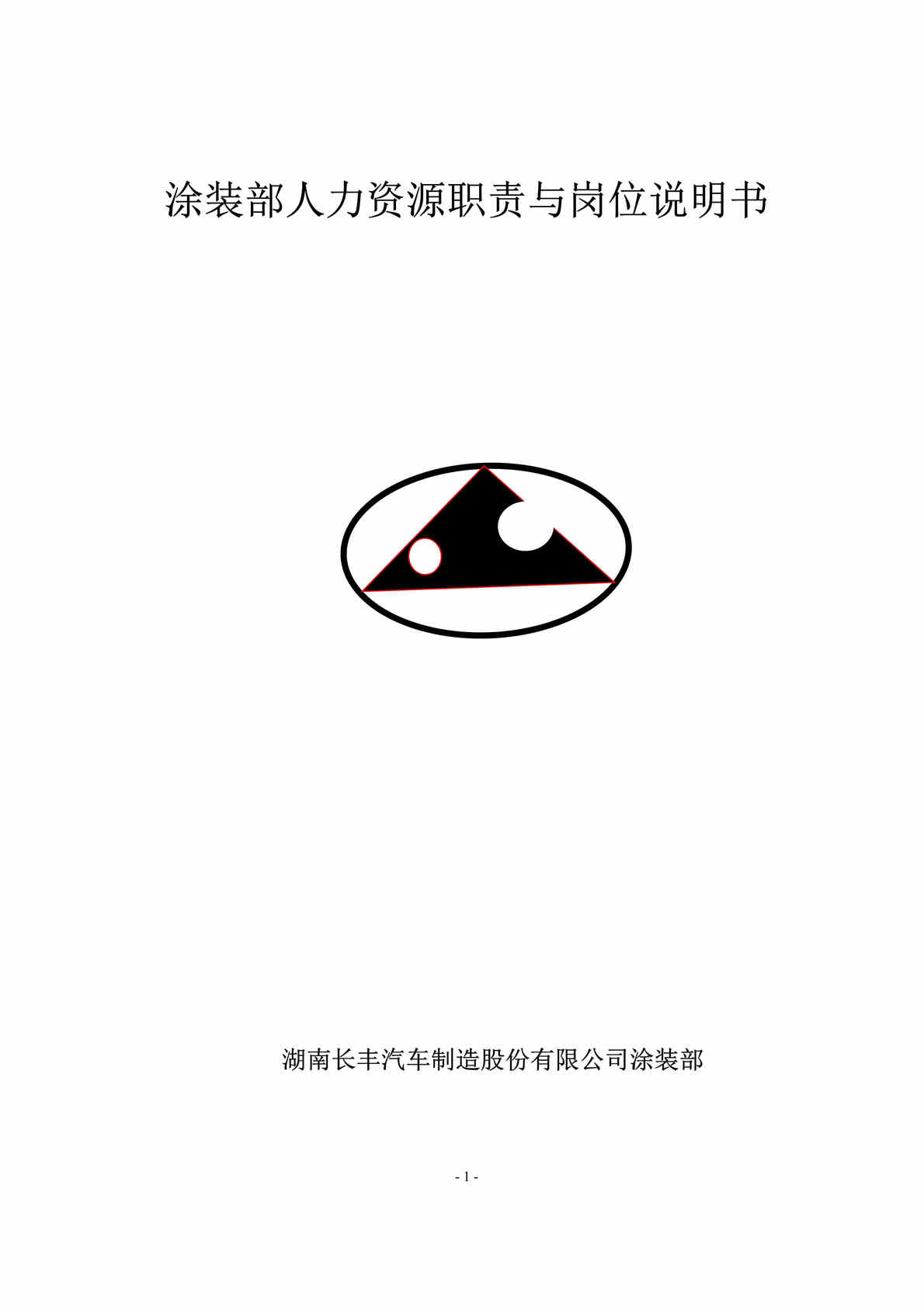 “长丰汽车制造涂装部人力资源职责与岗位说明书DOC_50页”第1页图片