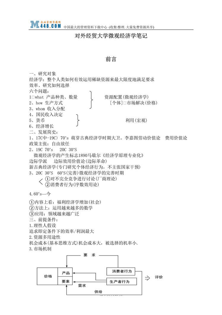 “对外经贸大学微观经济学笔记(doc　31).doc”第1页图片