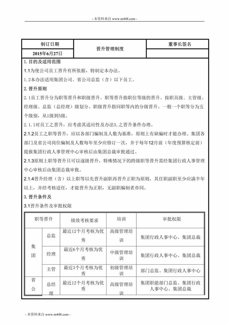 “派尔快递公司内部晋升管理制度DOC”第1页图片