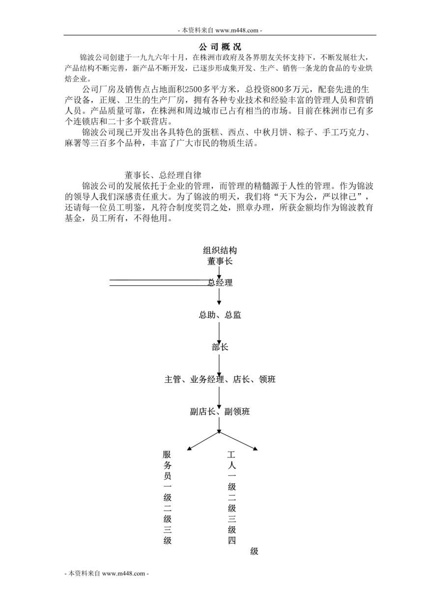 “锦波糕点厂员工工作守则DOC_60页”第1页图片