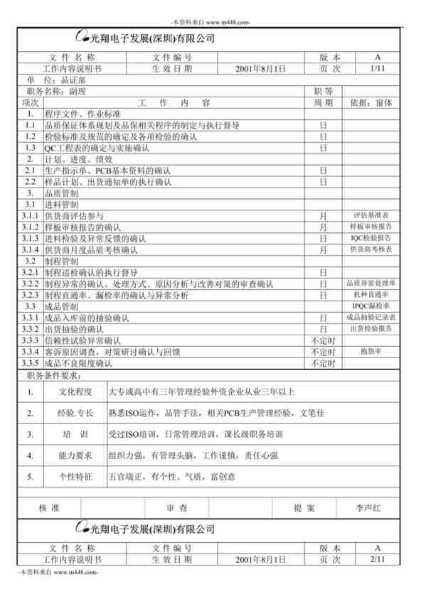 “浙江银轮机械公司品证工作內容说明书DOC”第1页图片