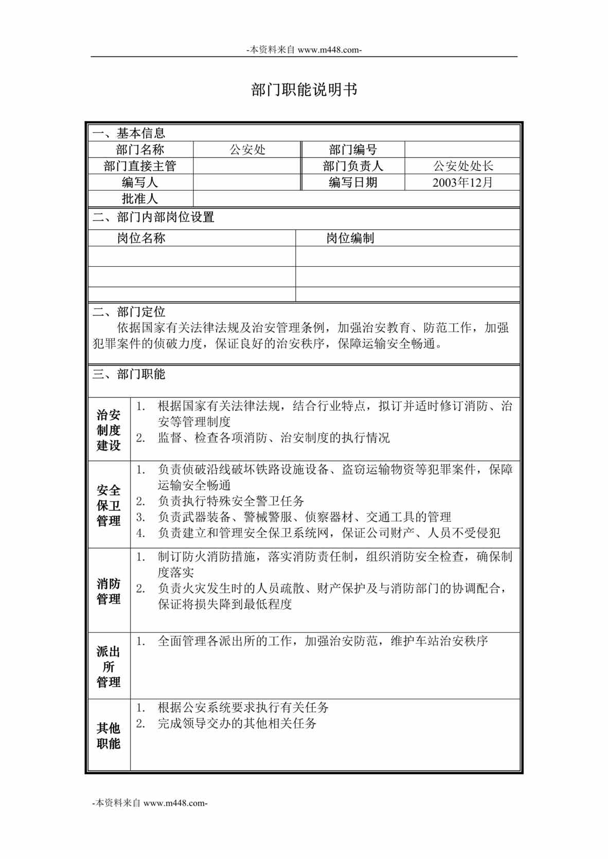 “神华朔黄铁路公司部门职能说明书汇编”第1页图片