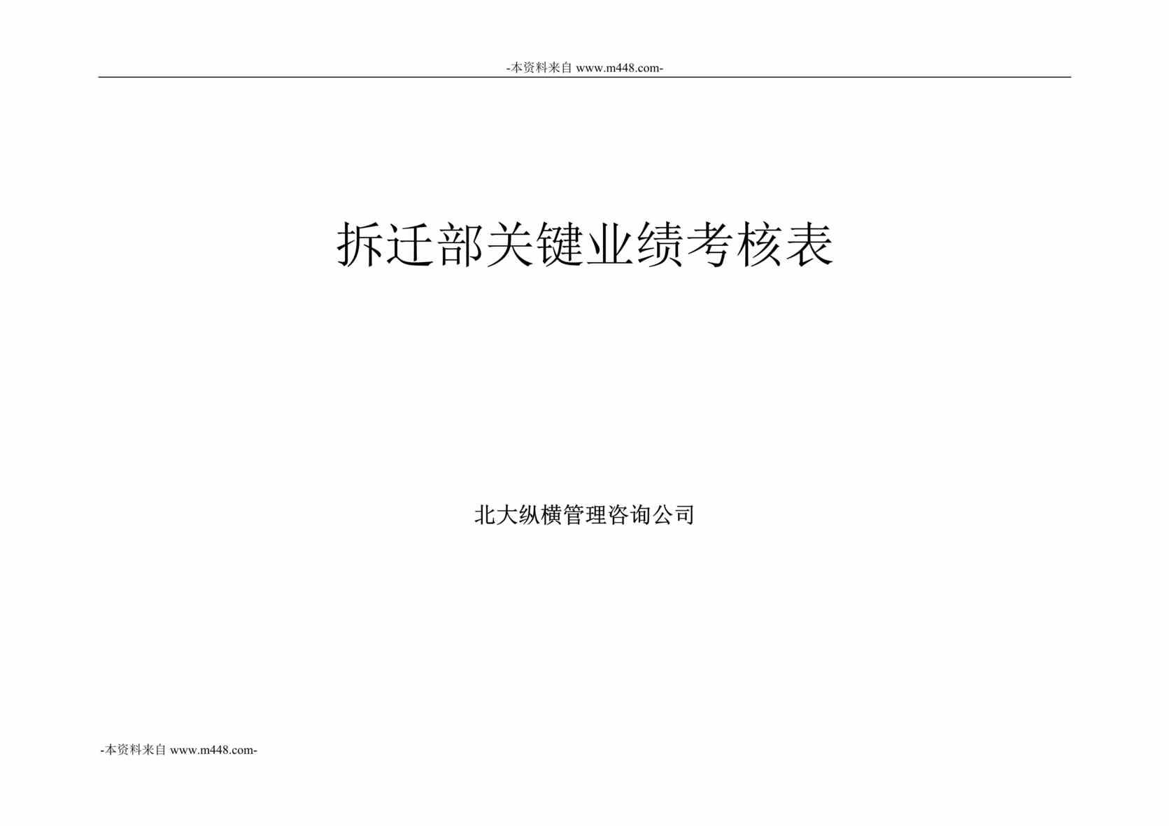 “鲁艺建设工公司拆迁部关键业绩考核表DOC”第1页图片