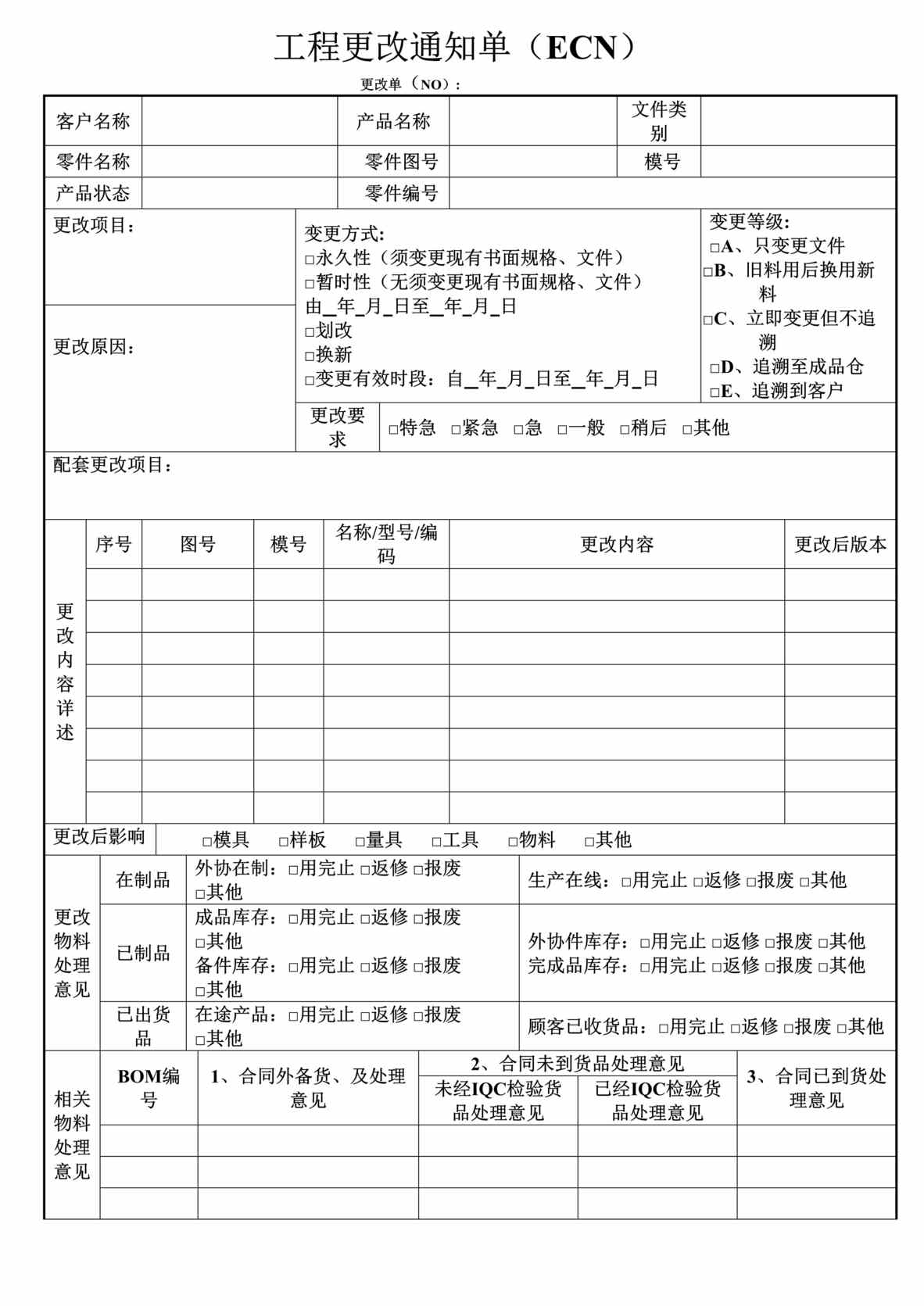 “工程更改通知单-ECN(doc).rar”第1页图片