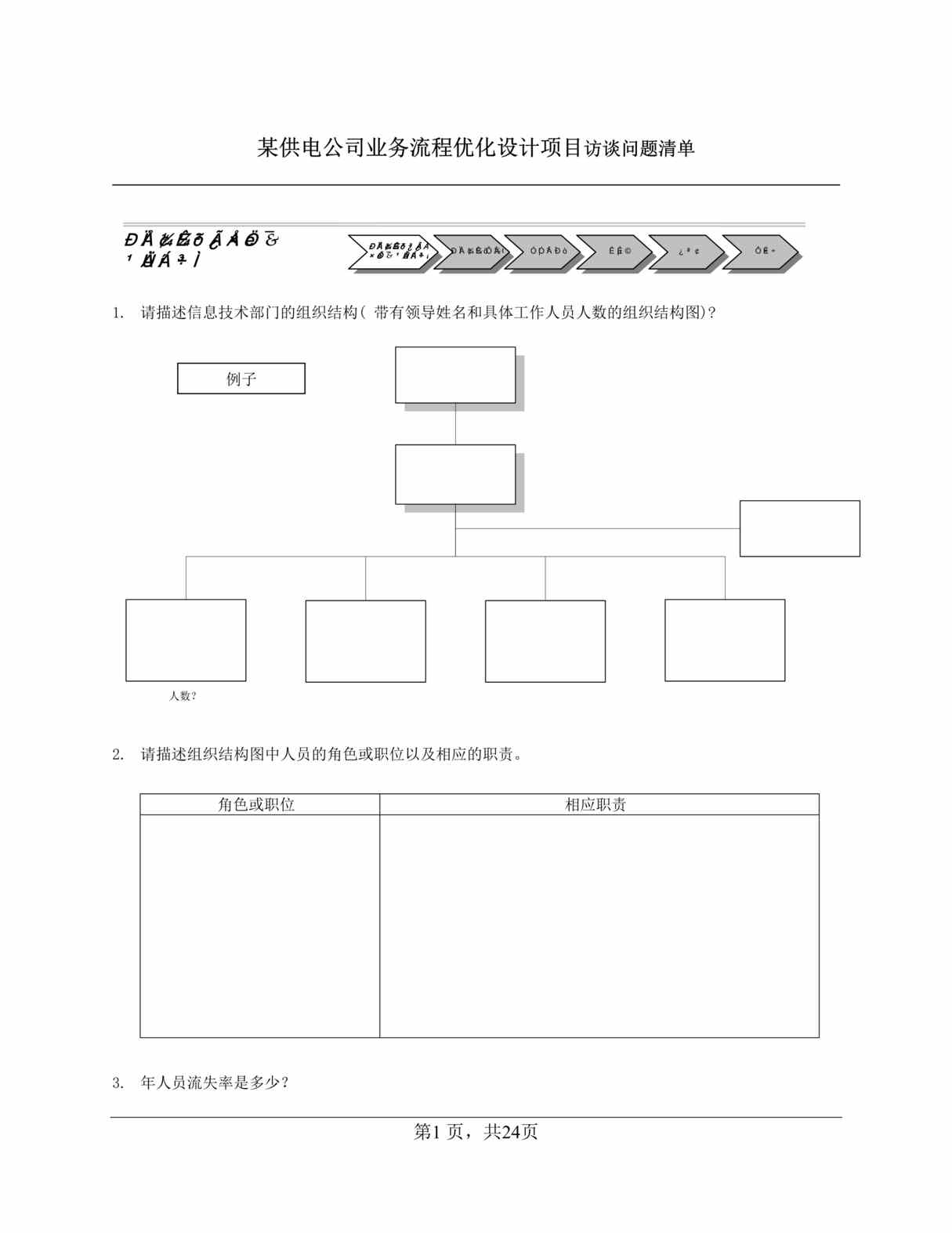 “某供电公司业务流程优化设计项目信息中心访谈问卷(doc 24).rar”第1页图片