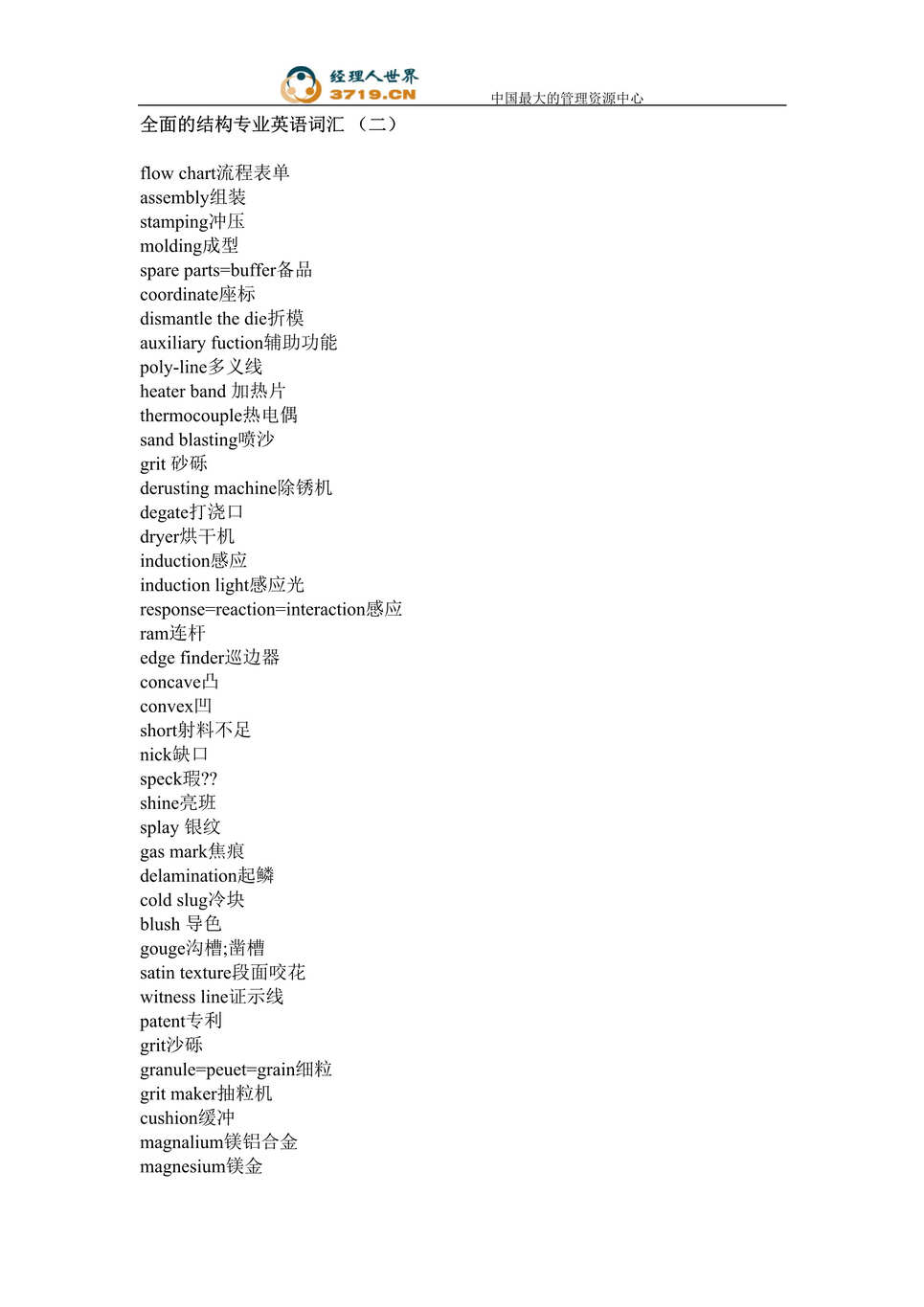 “全面的结构专业英语词汇(doc 12).rar”第1页图片