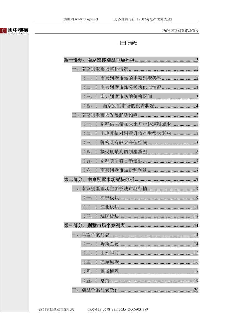 “2006年南京别墅市场研究报告(doc 22).rar”第1页图片