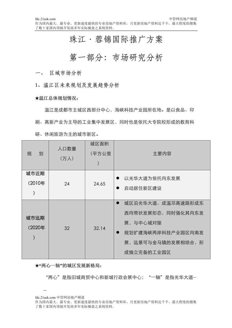 “珠江蓉锦国际商业大厦推广方案(doc).rar”第1页图片