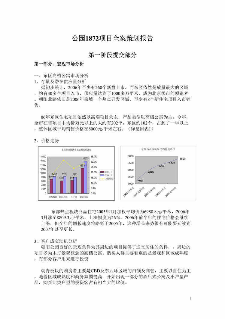 “招商地产北京公园项目策划报告DOC”第1页图片