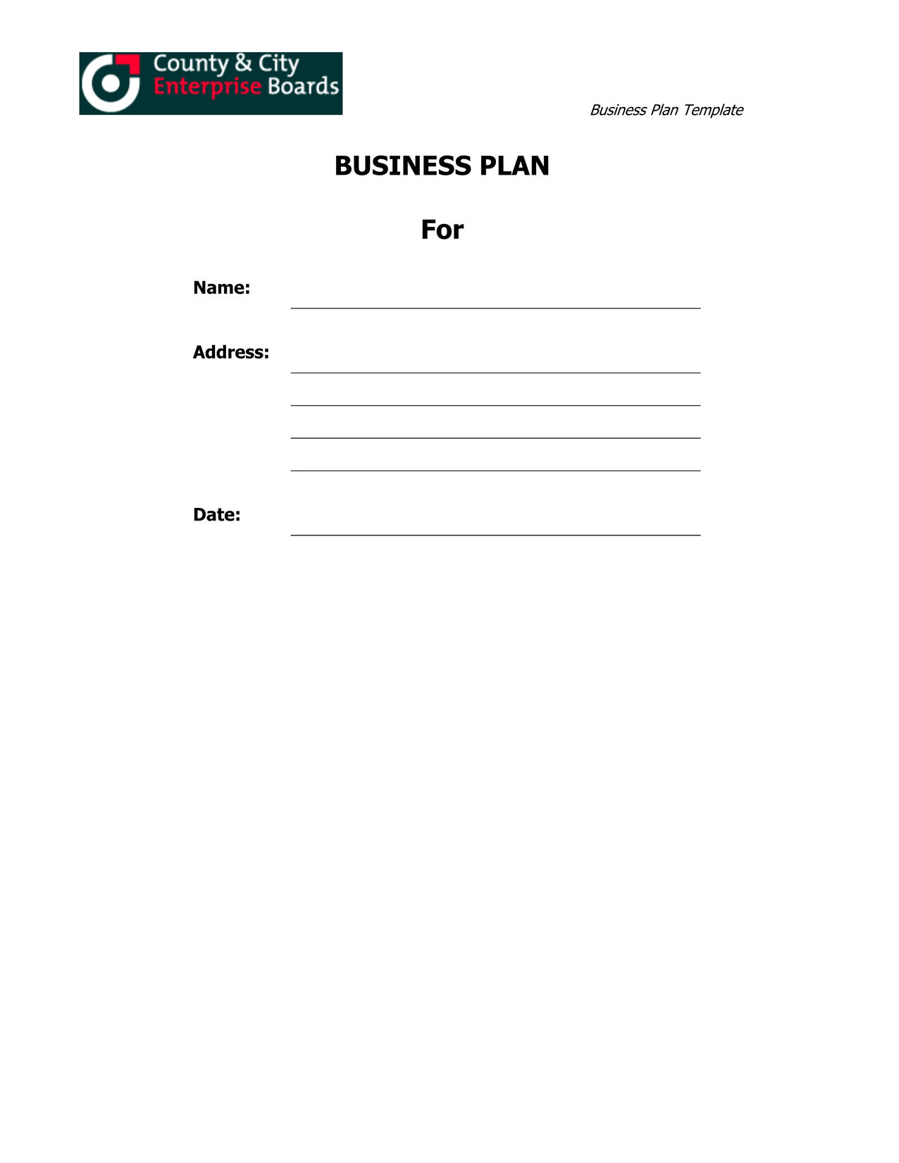 “英文商业计划书模板Business Plan template(doc 20).rar”第1页图片