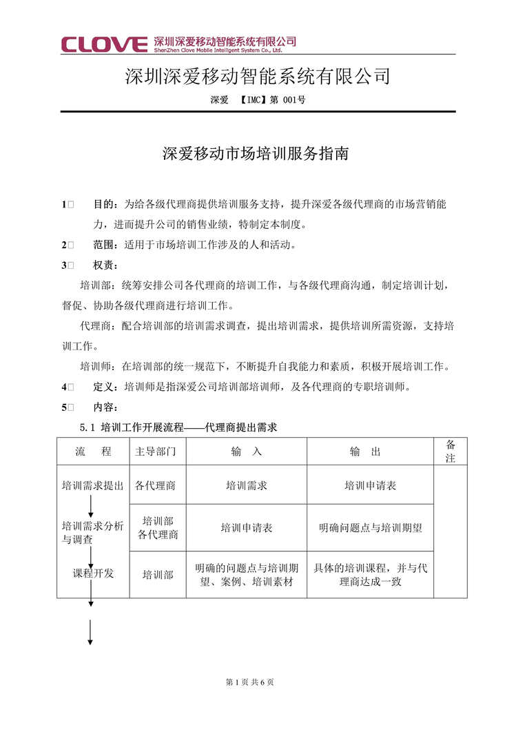 “深爱移动智能系统公司市场培训服务指南(doc).rar”第1页图片