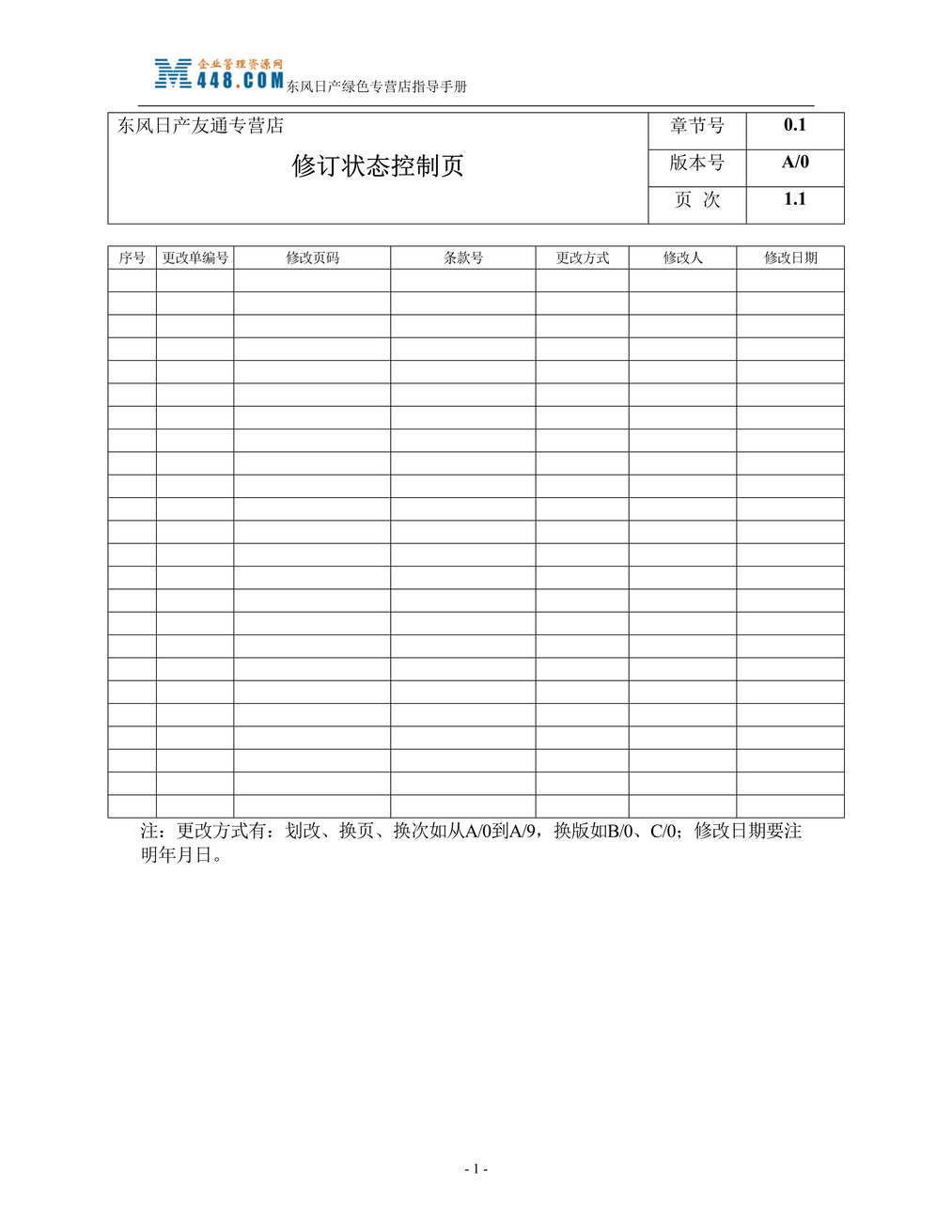 “日产汽车绿色专营店管理手册(38页).rar”第1页图片