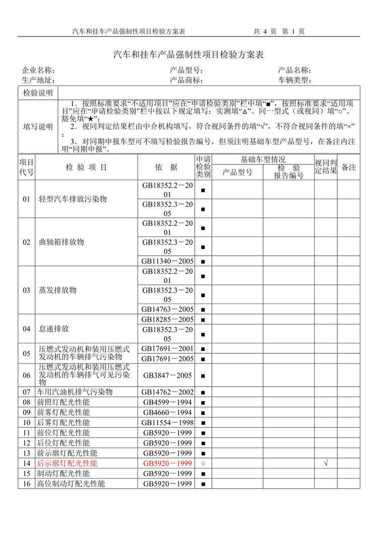 “汽车和挂车产品强制性项目检验方案表(doc).rar”第1页图片