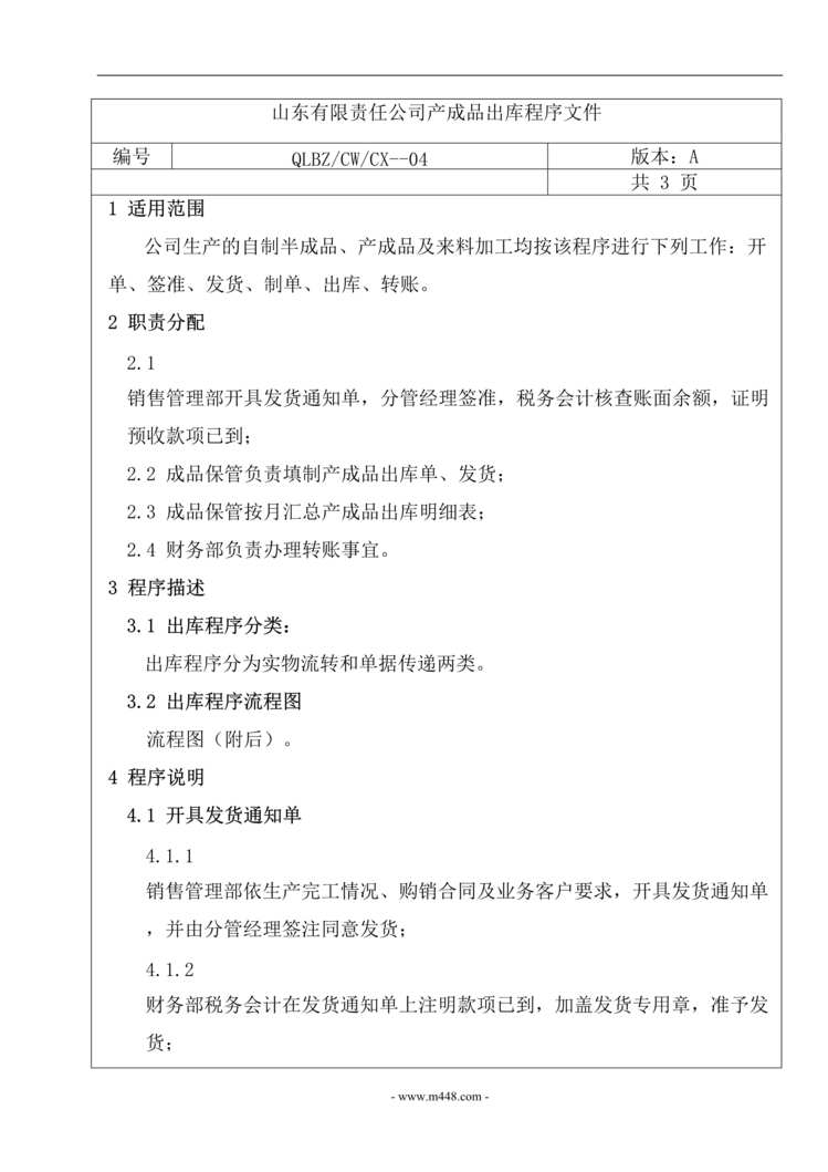 “泉林纸业山东公司产成品出库程序文件(doc).rar”第1页图片