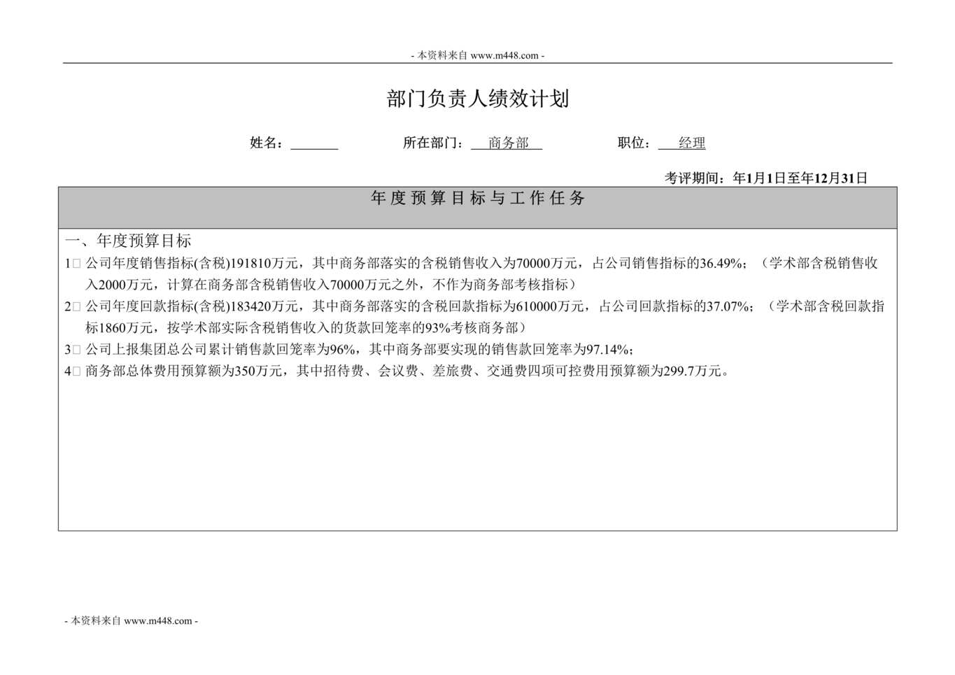 “国药集团药业公司业务执行层绩效计划书(47页).rar”第1页图片