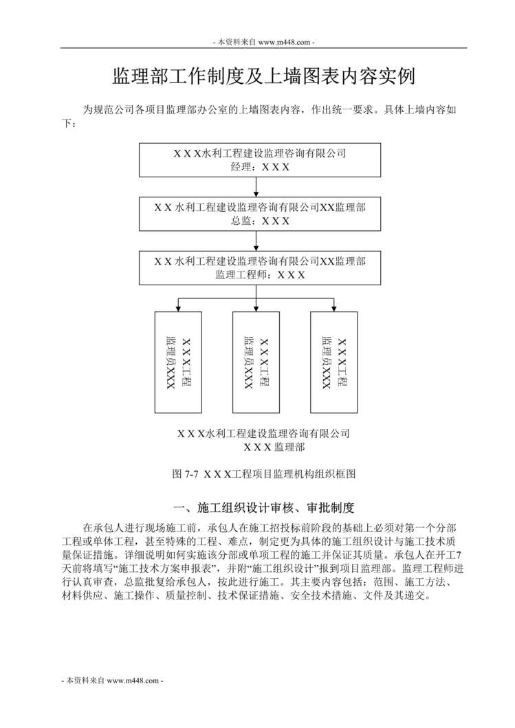 “水利工程建设监理公司上墙图表及工作制度(21页).rar”第1页图片