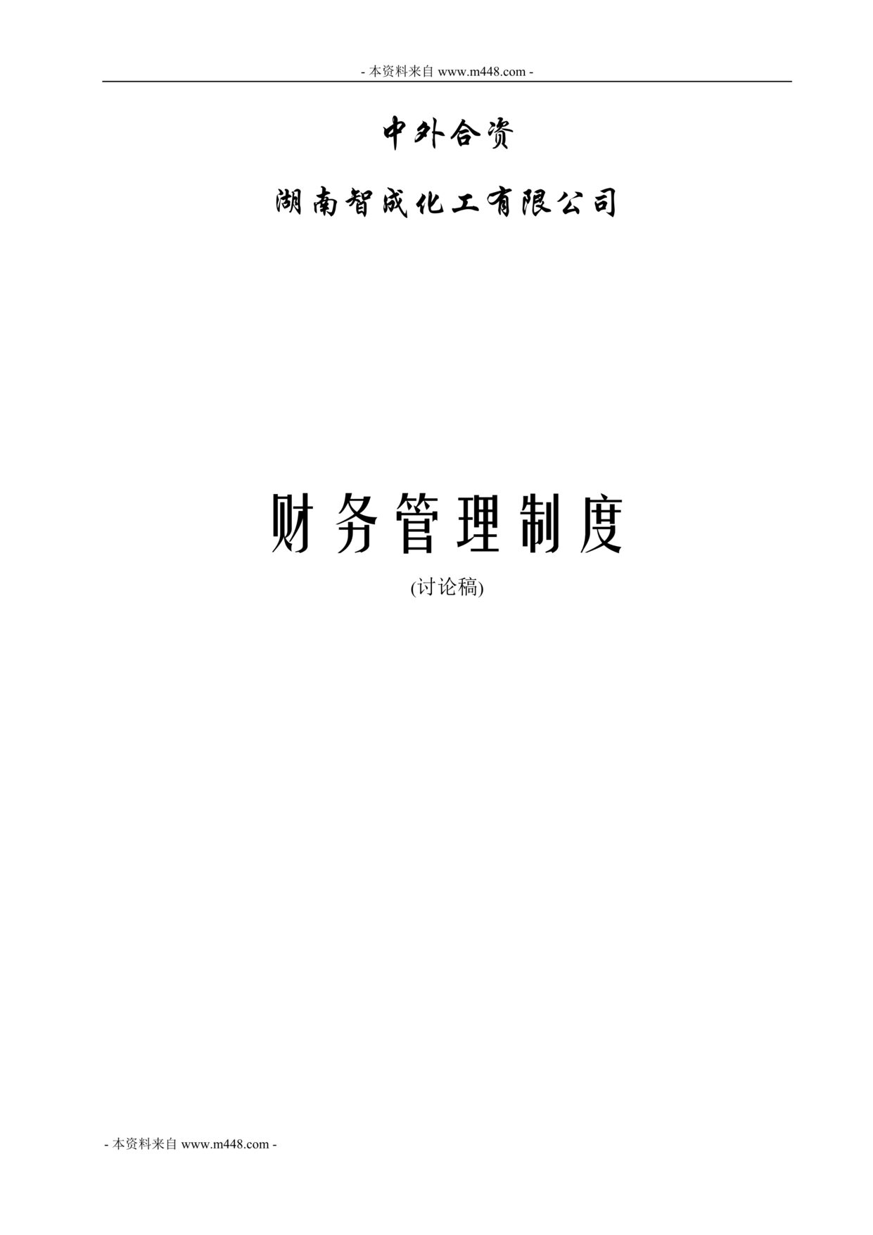 “智成化工公司财务管理制度DOC(28页).doc”第1页图片