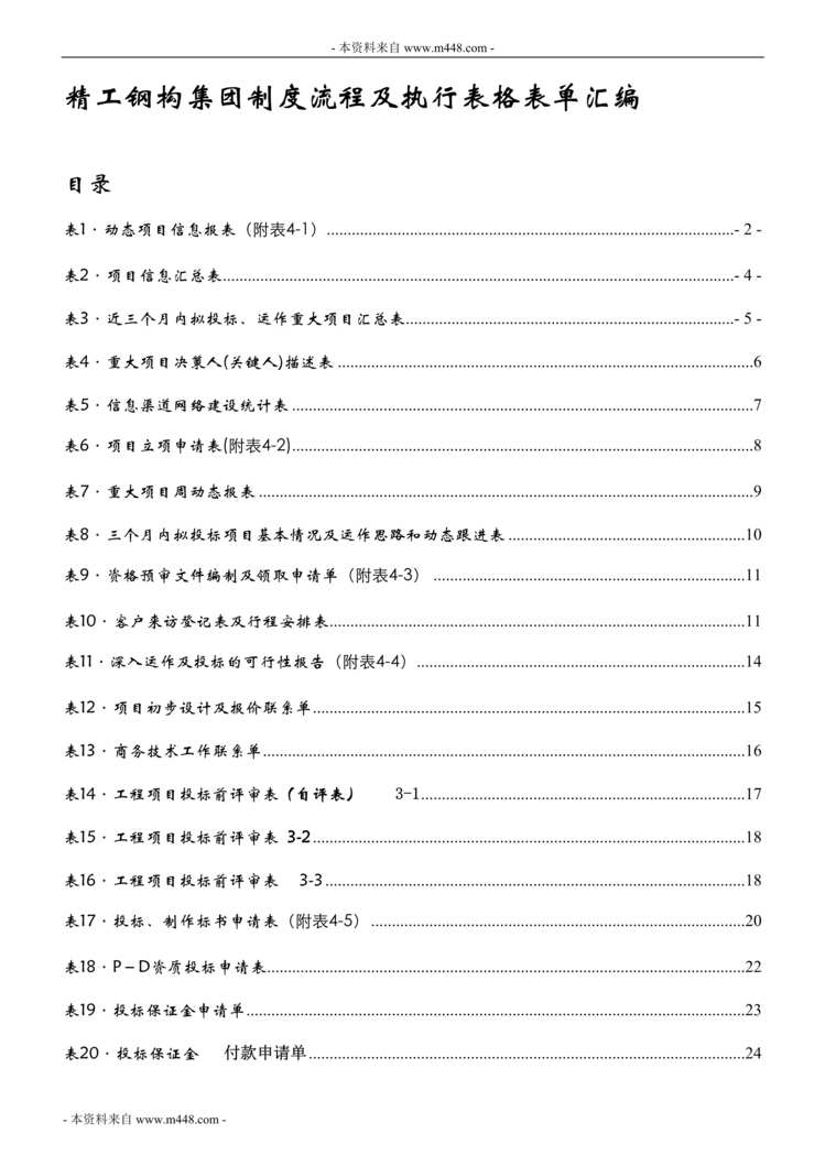 “精工钢构集团制度流程及执行表格表单汇编(53页).rar”第1页图片