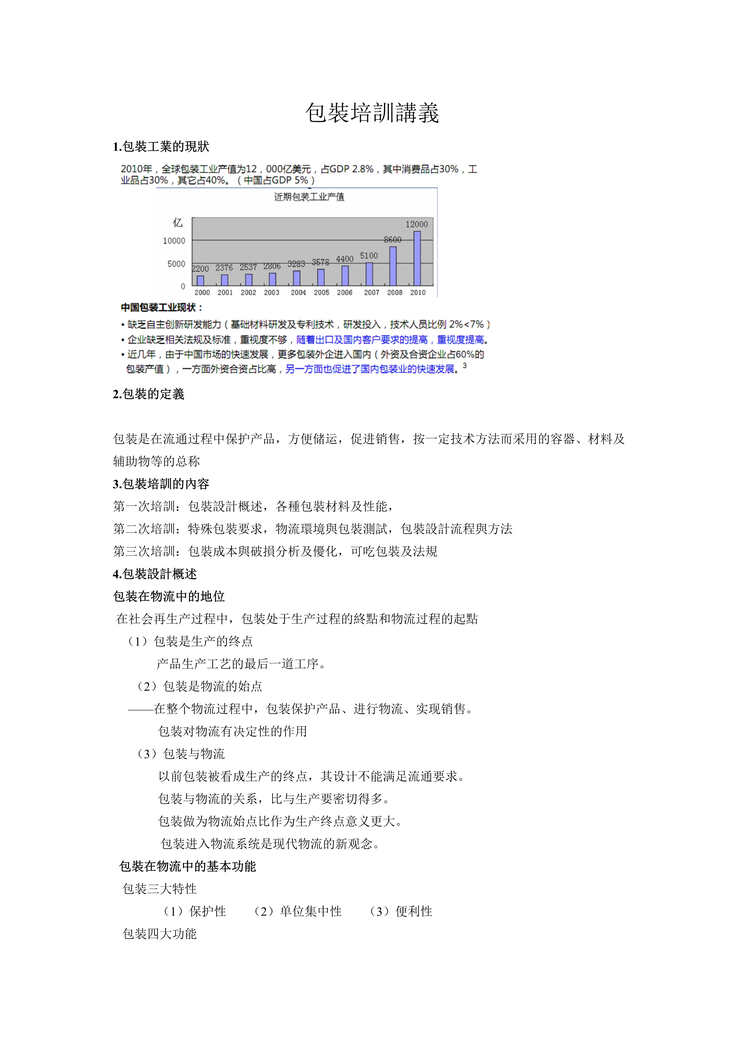 “某年包装欧亿·体育（中国）有限公司培训讲义教材DOC”第1页图片