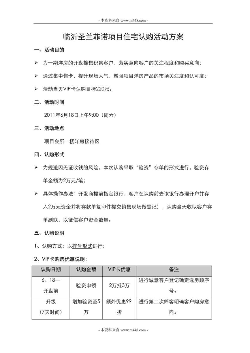 “临沂圣兰菲诺项目住宅认购活动方案DOC.doc”第1页图片