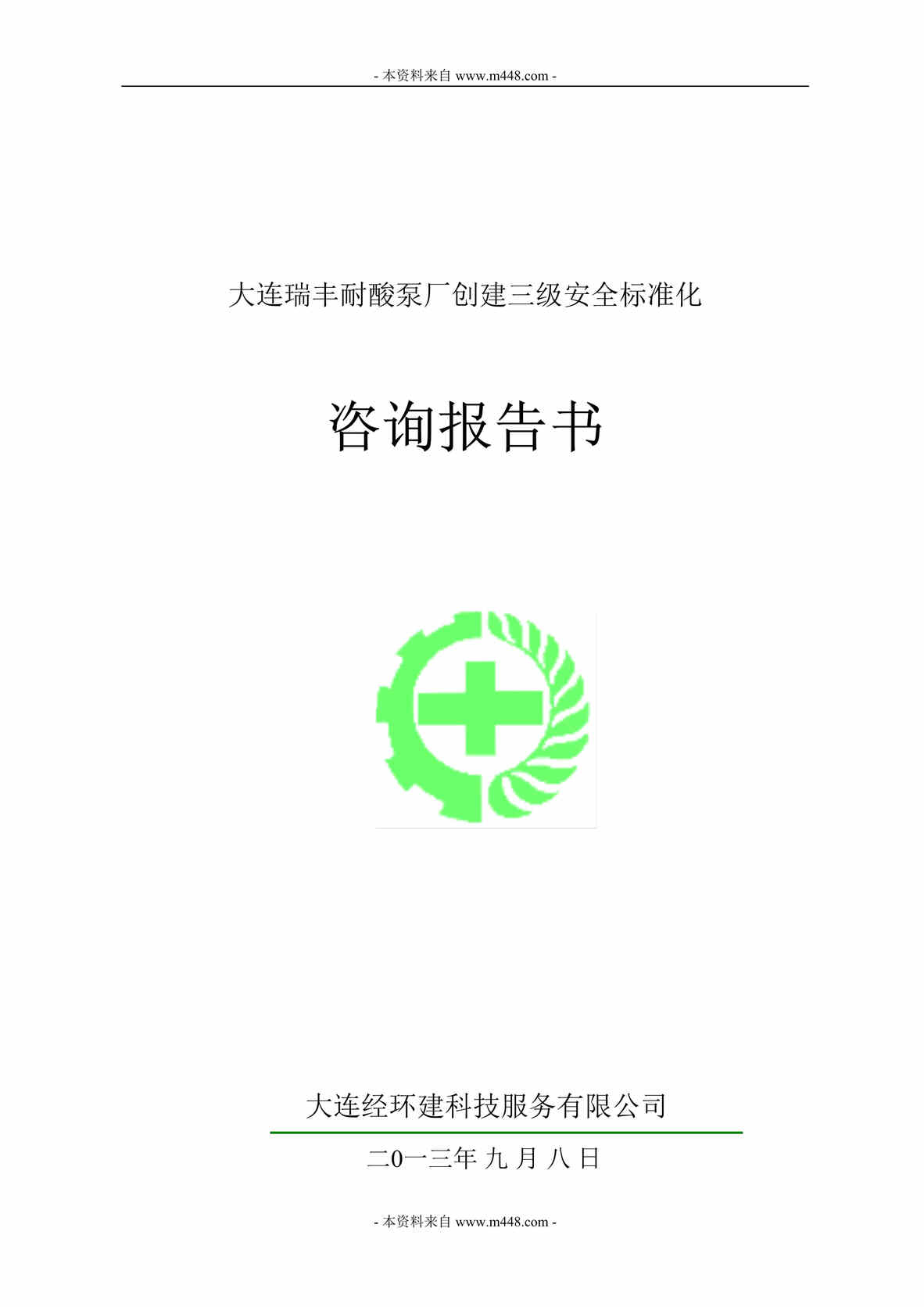 “瑞丰耐酸泵厂三级安全生产标准化企业咨询报告书DOC.rar”第1页图片