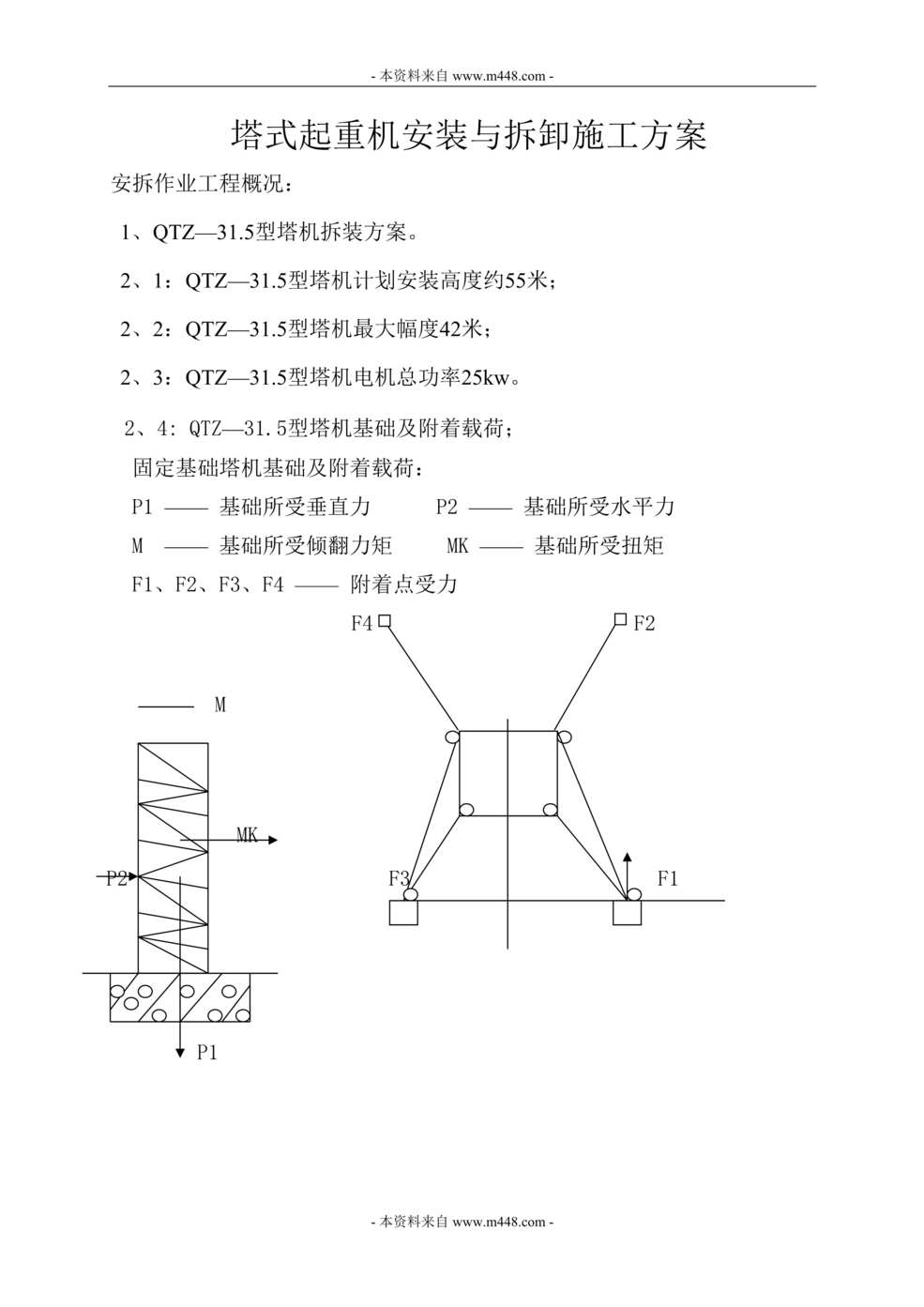 “万鑫建设公司迪尚华绮毛纺织塔机安拆施工方案(doc).doc”第1页图片