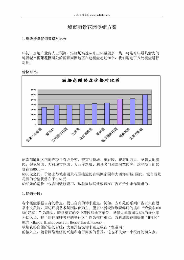 “城市丽景花园促销方案DOC”第1页图片