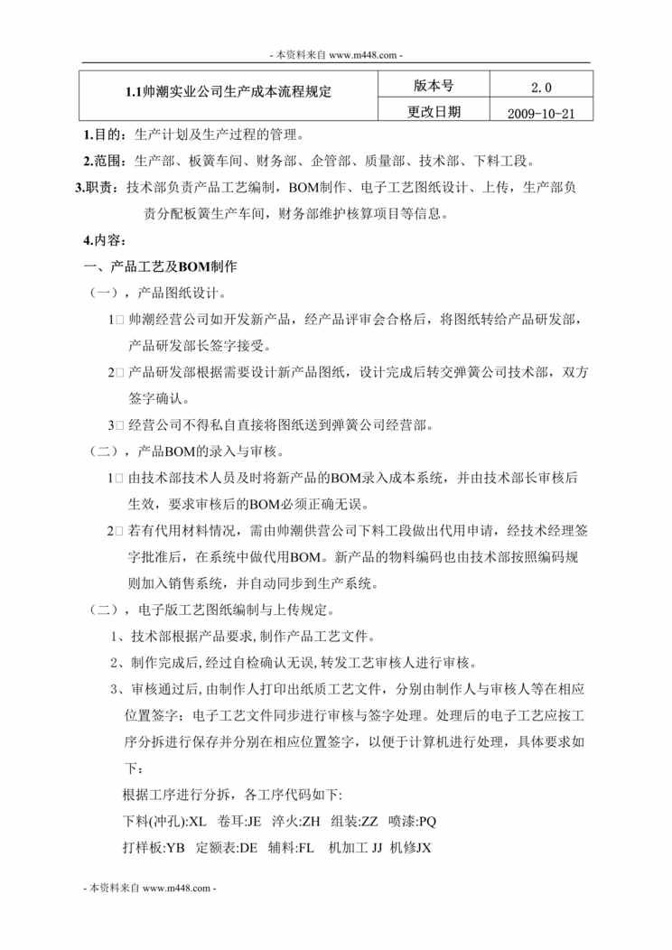 “帅潮实业(汽车钢板弹簧)公司管理流程汇编DOC(21页).doc”第1页图片