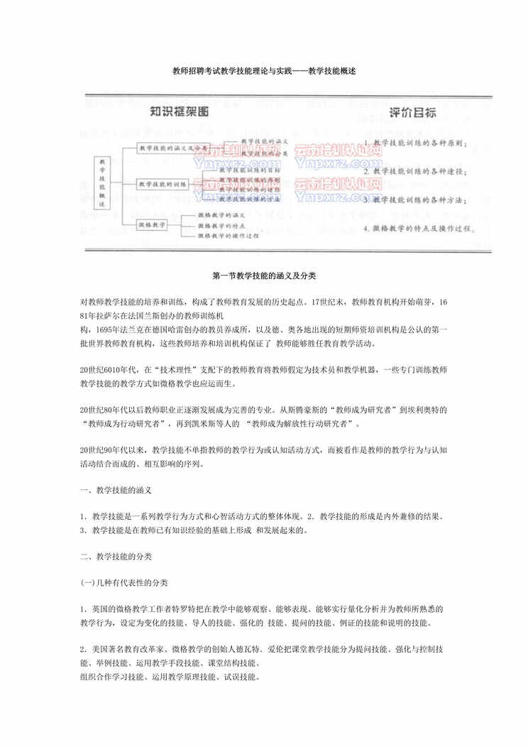 “教师招聘考试教学技能理论与实践DOC”第1页图片