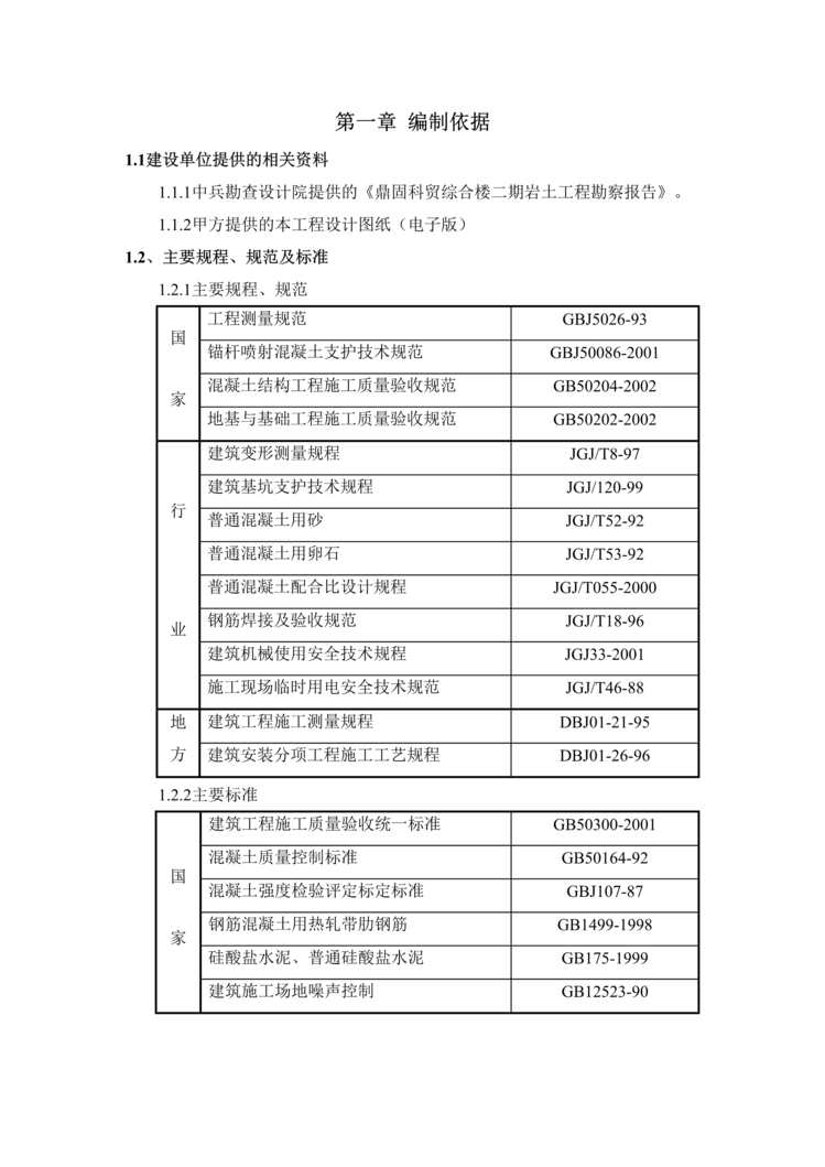 “鼎固科贸综合楼二期地下人防施工组织设计DOC”第1页图片