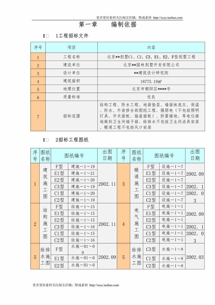 “北京某别墅群施工组织设计DOC”第1页图片