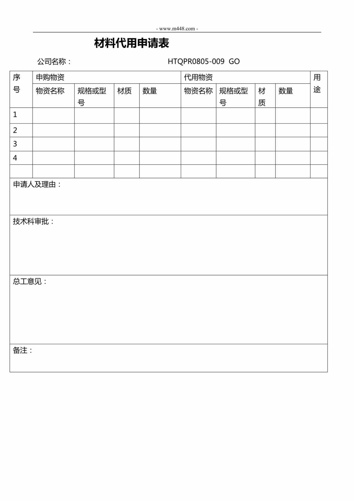 “IATF16949_2016体系文件_供应商材料代用申请DOC”第1页图片