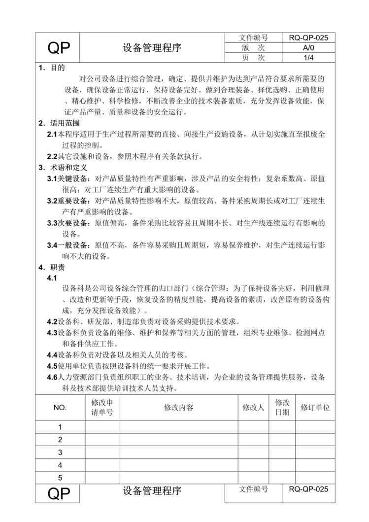 “某新能源电动汽车公司IATF16949设备管理程序DOC”第1页图片