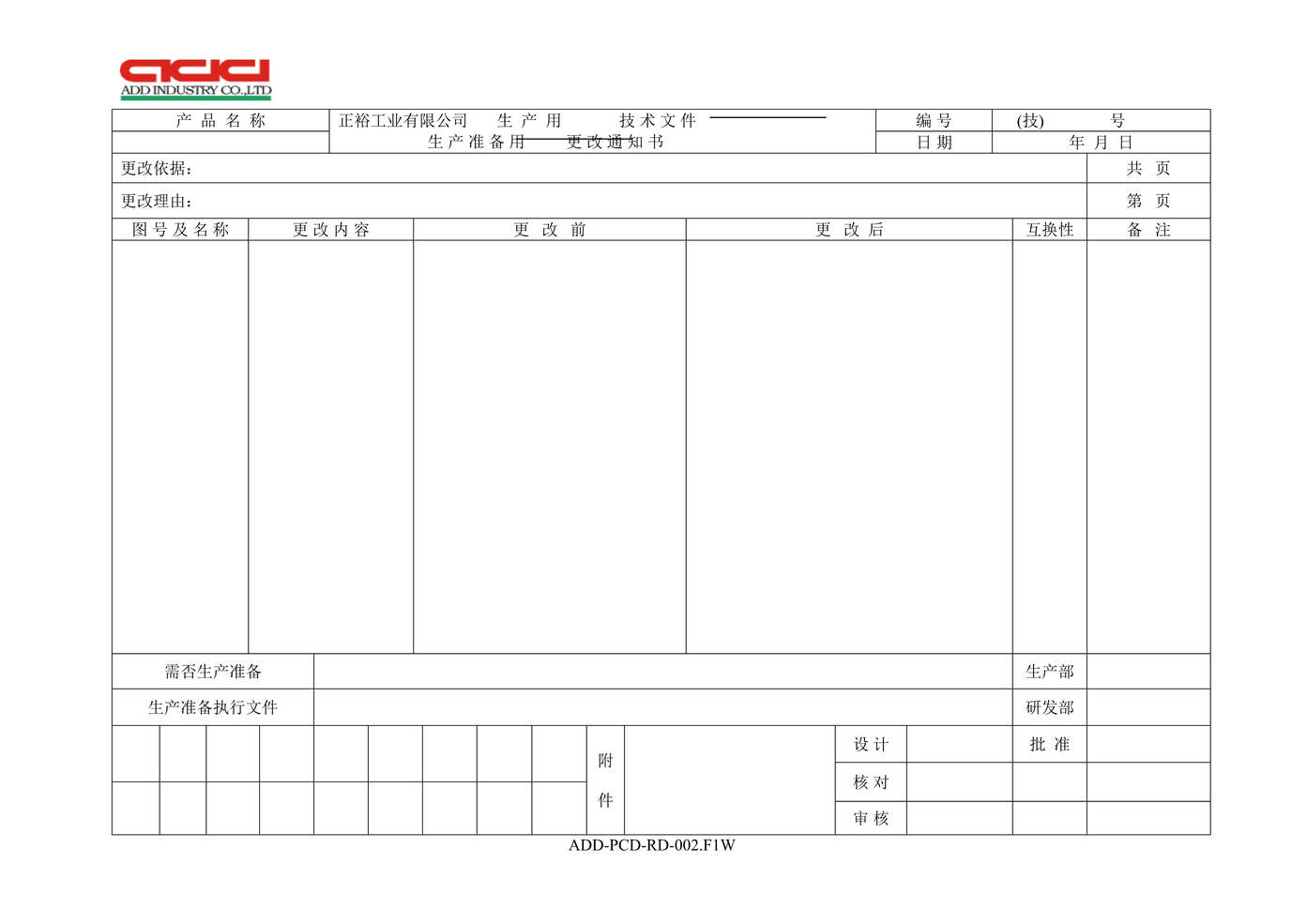 “正裕工业_汽车减震器_TS16949体系文件_更改通知书DOC”第1页图片