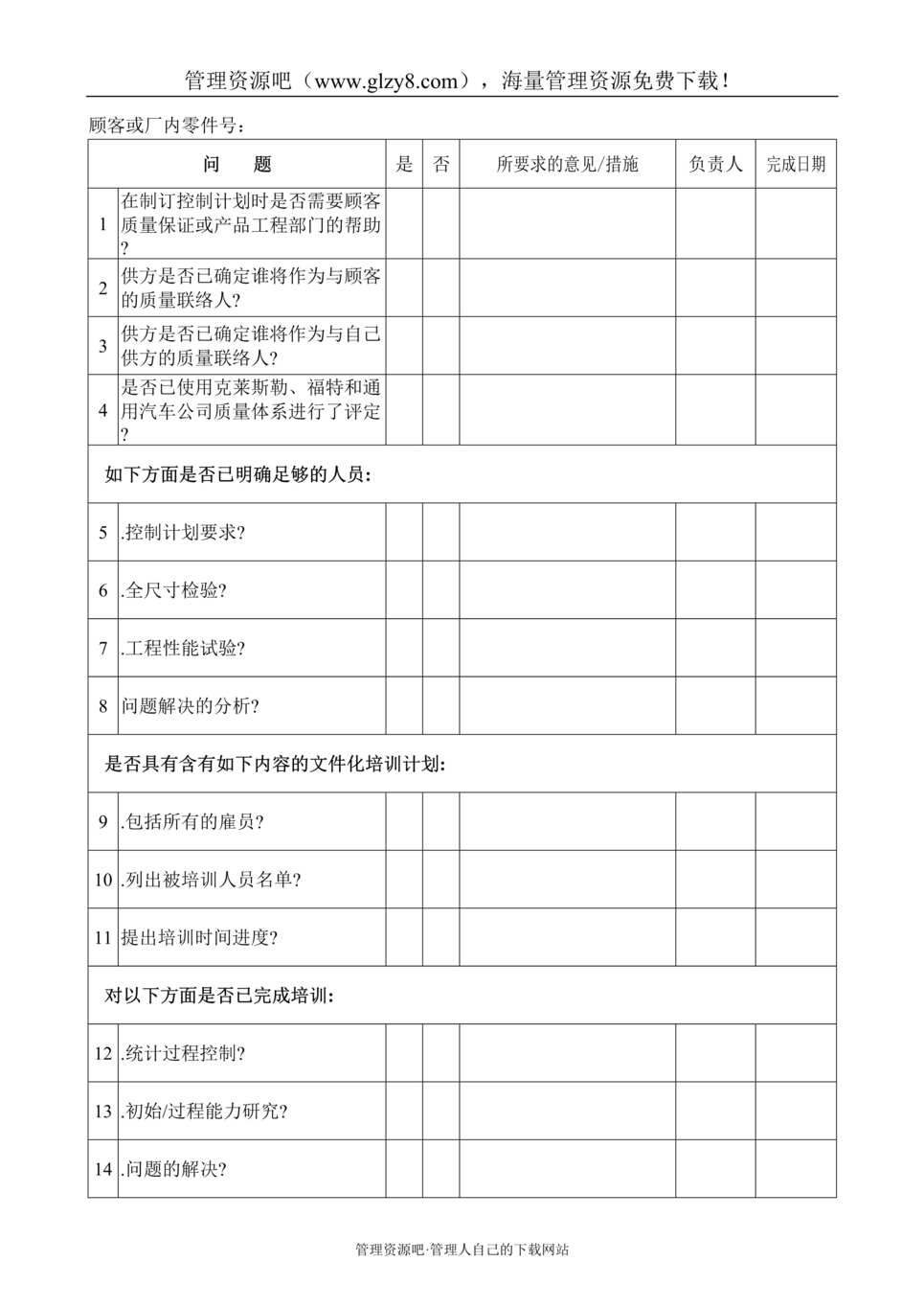 “某汽车电机制造公司产品_过程质量检查清单DOC”第1页图片