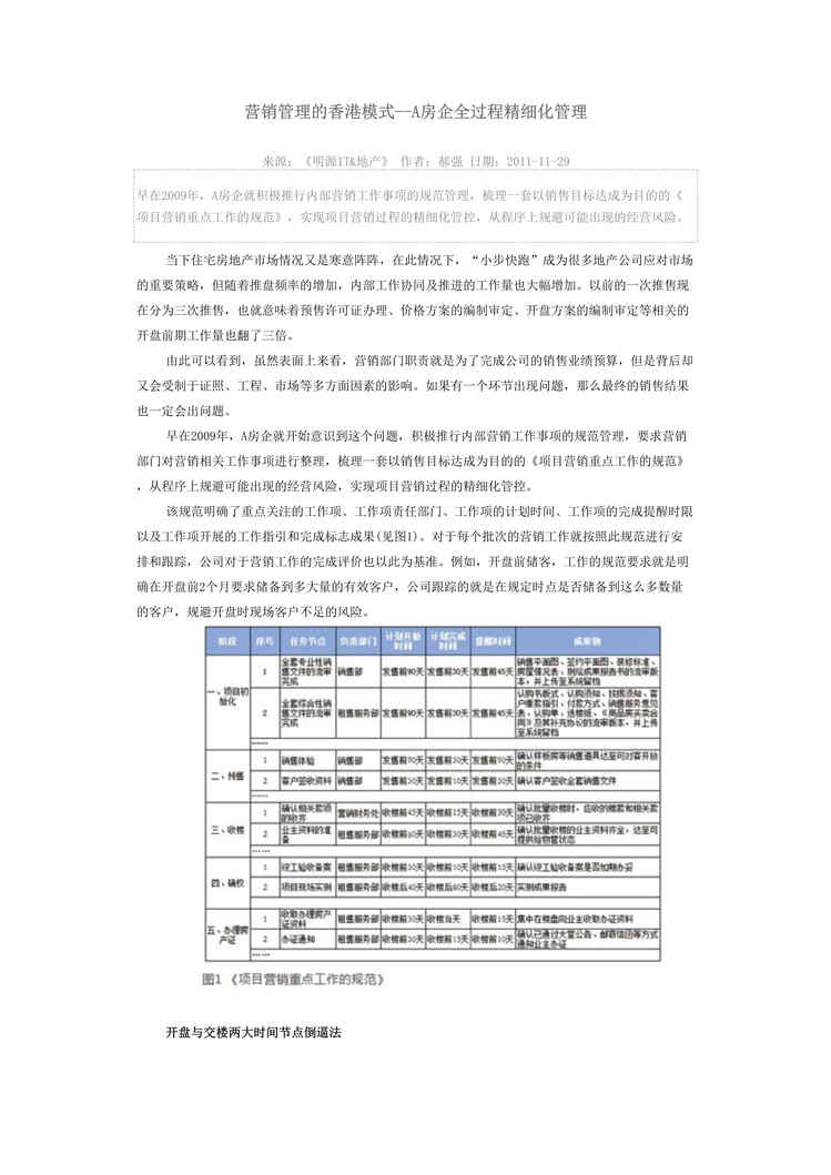 “营销管理的香港模式_A房企全过程精细化管理3页DOC”第1页图片