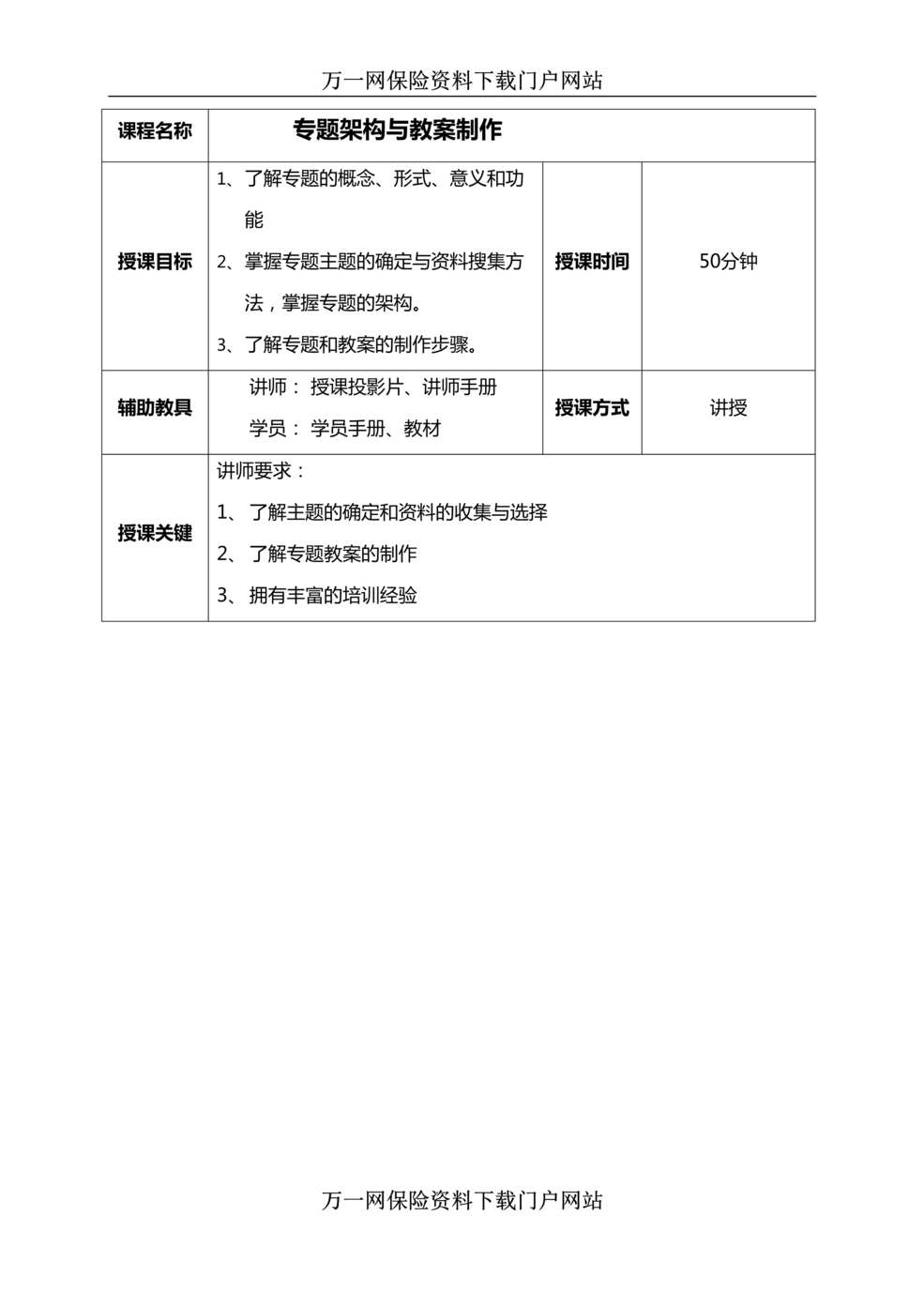 “组训督训培训班5专题架构与教案制作及讲师手册”第1页图片