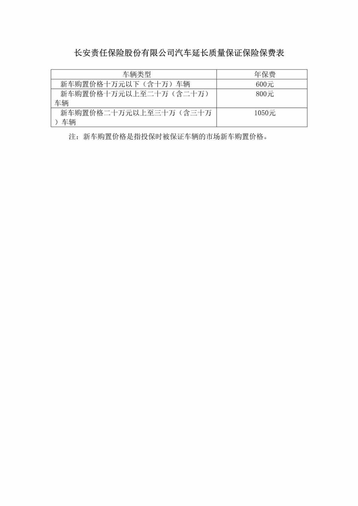 “长安责任(备案)N133号_汽车延长质量保证保险条款费率DOC”第1页图片